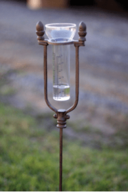 Rustic Cast Iron Acorn Rain Gauge Stake
