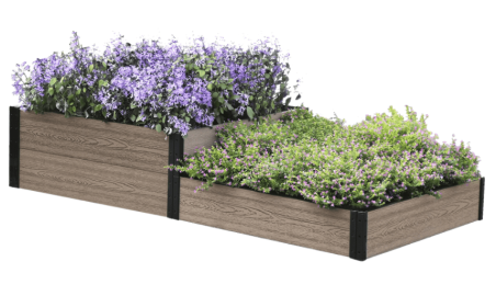 Terraced Raised Garden Bed 36" L x 74"/38â€œ W x 7"/14" H