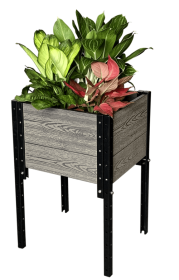Elevated Planter Box in Grey 17" L x 19" W x 28" H