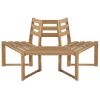 Tree Bench Half-hexagonal 63" Solid Acacia Wood