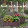 Plastic Raised Garden Bed, Set of 4 Planter Grow Boxes 15" H for Indoor & Outdoor Vegetable Fruit Flower Herb Growing Box