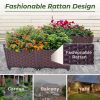 Plastic Raised Garden Bed, Set of 4 Planter Grow Boxes 15" H for Indoor & Outdoor Vegetable Fruit Flower Herb Growing Box