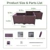 Plastic Raised Garden Bed, Set of 4 Planter Grow Boxes 15" H for Indoor & Outdoor Vegetable Fruit Flower Herb Growing Box