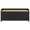 Patio Storage Bench 47.2" Poly Rattan Black