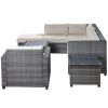 8 Piece Rattan Sectional Seating Group with Cushions;  Patio Furniture Sets;  Outdoor Wicker Sectional