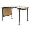 12 x 9 Ft Outdoor Pergola Patio Gazebo; Retractable Shade Canopy; Steel Frame Grape Gazebo; Sunshelter Pergola for Gardens; Terraces; Backyard
