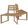 Tree Bench Half-hexagonal 63" Solid Acacia Wood