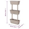 Garden Planter 3 pcs 39.4" Taupe