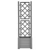 Garden Planter with Trellis 16.9"x16.9"x55.9" PP Stone Gray