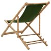 Deck Chair Bamboo and Canvas Green