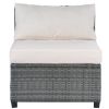 8 Piece Rattan Sectional Seating Group with Cushions;  Patio Furniture Sets;  Outdoor Wicker Sectional