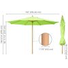 13 Ft Wooden Umbrella Green