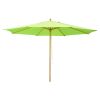 13 Ft Wooden Umbrella Green