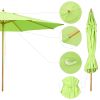 13 Ft Wooden Umbrella Green
