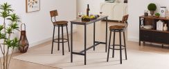 Oval Swivel Bar Stool with Backrest; Set of 2; Industrial; Metal Frame; 29.5" High.(Rustic Brown; 17.5''w x 13.4''d x 40.5''h)