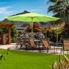 13 Ft Wooden Umbrella Green