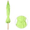 13 Ft Wooden Umbrella Green