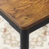 Dining table and chair set; breakfast table with 2 chairs; curved cushion and backrest; fit the human body; more comfortable(Rustic Brown; 26''w x 26'