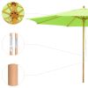 13 Ft Wooden Umbrella Green