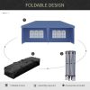 10' x 20' Pop Up Canopy party Tent with 4 Sidewalls , Blue-AS