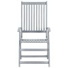 Patio Reclining Chairs 6 pcs Gray Solid Acacia Wood