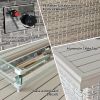 Outdoor Wicker Gas Fire Table, Patio Propane Gas Fire Pit w Aluminum Tabletop,Glass Wind Guard