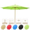 13 Ft Wooden Umbrella Green