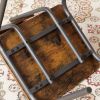 Dining table and chair set; breakfast table with 2 chairs; curved cushion and backrest; fit the human body; more comfortable(Rustic Brown; 26''w x 26'