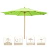 13 Ft Wooden Umbrella Green