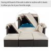 Outdoor Patio Rectangle Daybed with Retractable Canopy;  Wicker Furniture Sectional Seating with Washable Cushions;  Backyard;  Porch