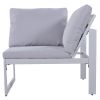 Industrial Style Outdoor Sofa Combination Set With 2 Love Sofa; 1 Single Sofa; 1 Table; 2 Bench