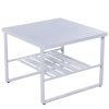 Industrial Style Outdoor Sofa Combination Set With 2 Love Sofa; 1 Single Sofa; 1 Table; 2 Bench