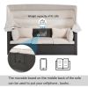 Outdoor Patio Rectangle Daybed with Retractable Canopy;  Wicker Furniture Sectional Seating with Washable Cushions;  Backyard;  Porch