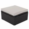 Outdoor Patio Rectangle Daybed with Retractable Canopy;  Wicker Furniture Sectional Seating with Washable Cushions;  Backyard;  Porch