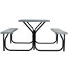 All Weather Outdoor Picnic Table Bench Set with Metal Base Wood