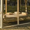 [VIDEO provided] 8.9 Ft. W x 5.9 Ft. D Outdoor Gazebo with Convertible Swing Bench; Double Roof Soft Canopy Garden Backyard Gazebo with Mosquito Netti