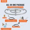 VEVOR 12 inch Round Drop-in Fire Pit Pan, Stainless Steel Fire Pit Burner Kit, Natural & Propane Gas Fire Pan with 92,000 BTU for Indoor or Outdoor Us