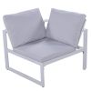 Industrial Style Outdoor Sofa Combination Set With 2 Love Sofa; 1 Single Sofa; 1 Table; 2 Bench