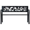 Patio Bench 49.2" Black Steel